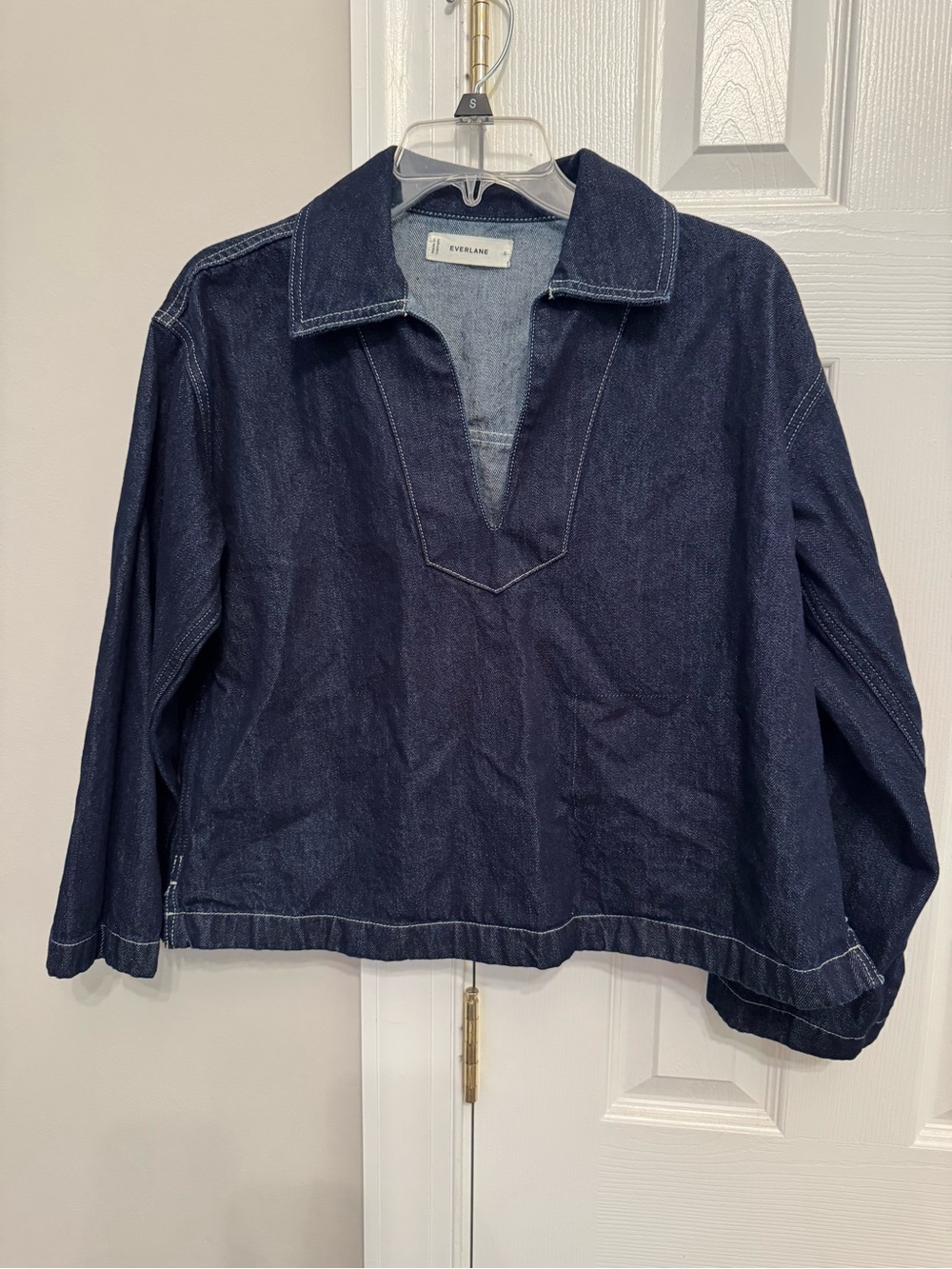 Everlane Indigo Denim Shirt with Contrast Stitching